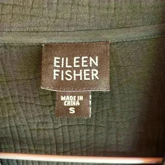 Eileen Fisher EUC textured Rayon Silk Blend high collar open front jacket - Picture 3 of 8